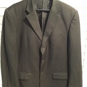 Tessori Uomo hand tailored sport coat 42R Olive striped